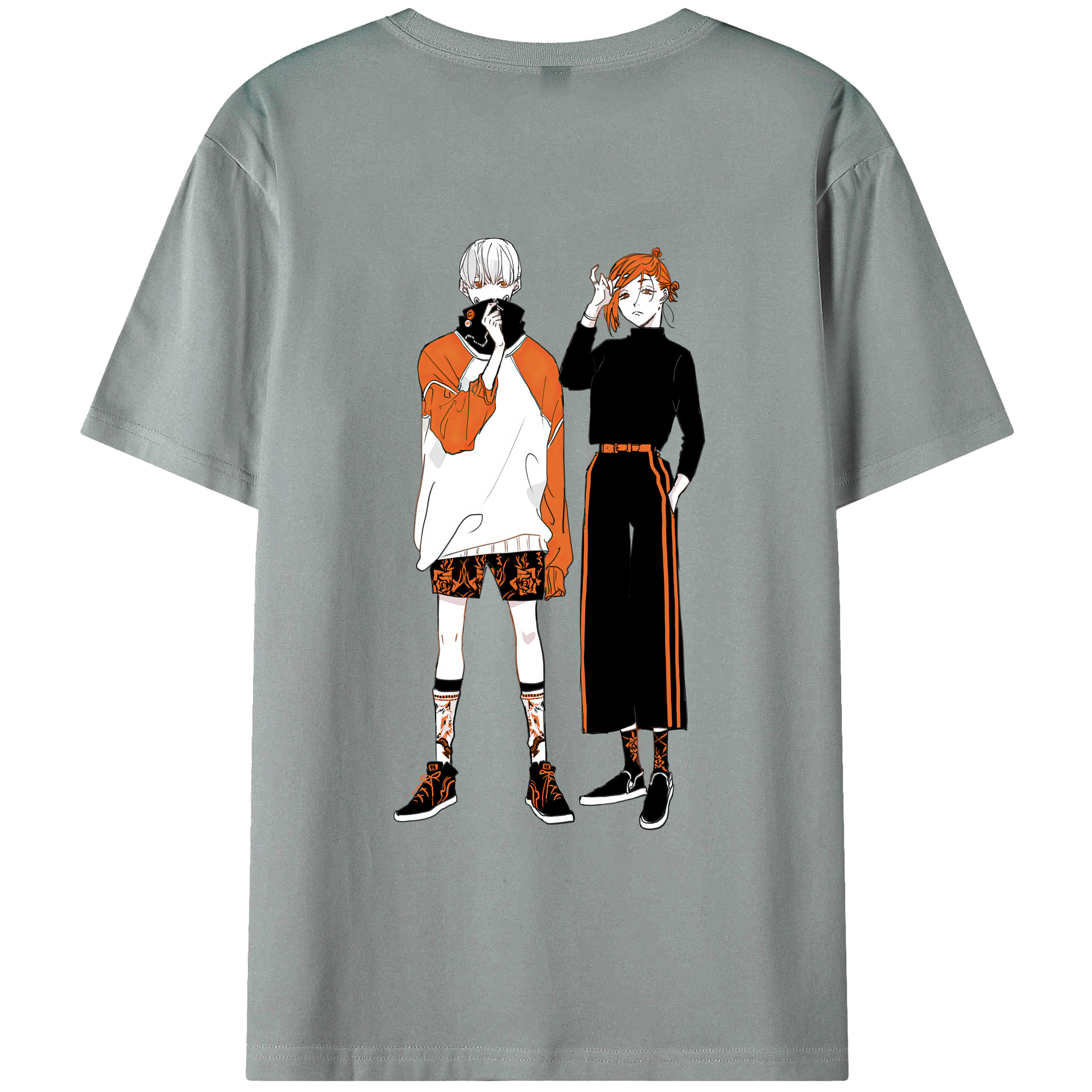 （画像用） 呪術廻戦 Jujutsu Kaisen 綿100％ メンズ半袖Tシャツ（バックプリント） 通気性
